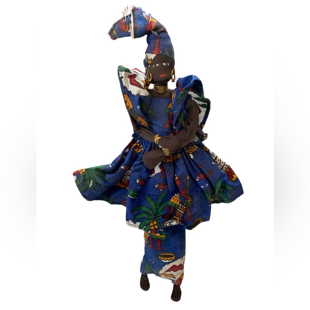 Set of 7 Handmade Tribal Cloth Dolls Made in Senegal, Ghana - Picture 6 of 9